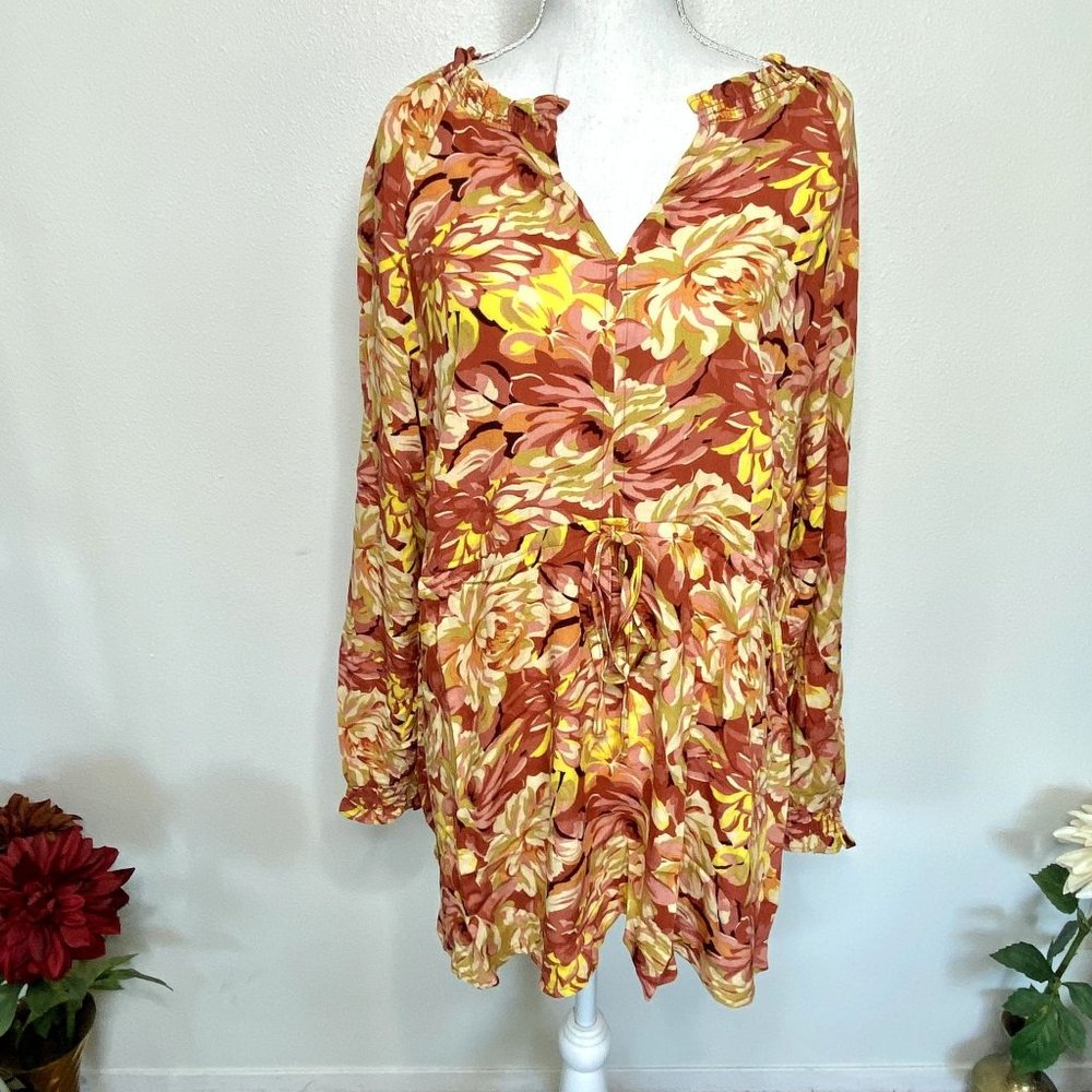 NEW Torrid Fall Floral Peasant Boho Top